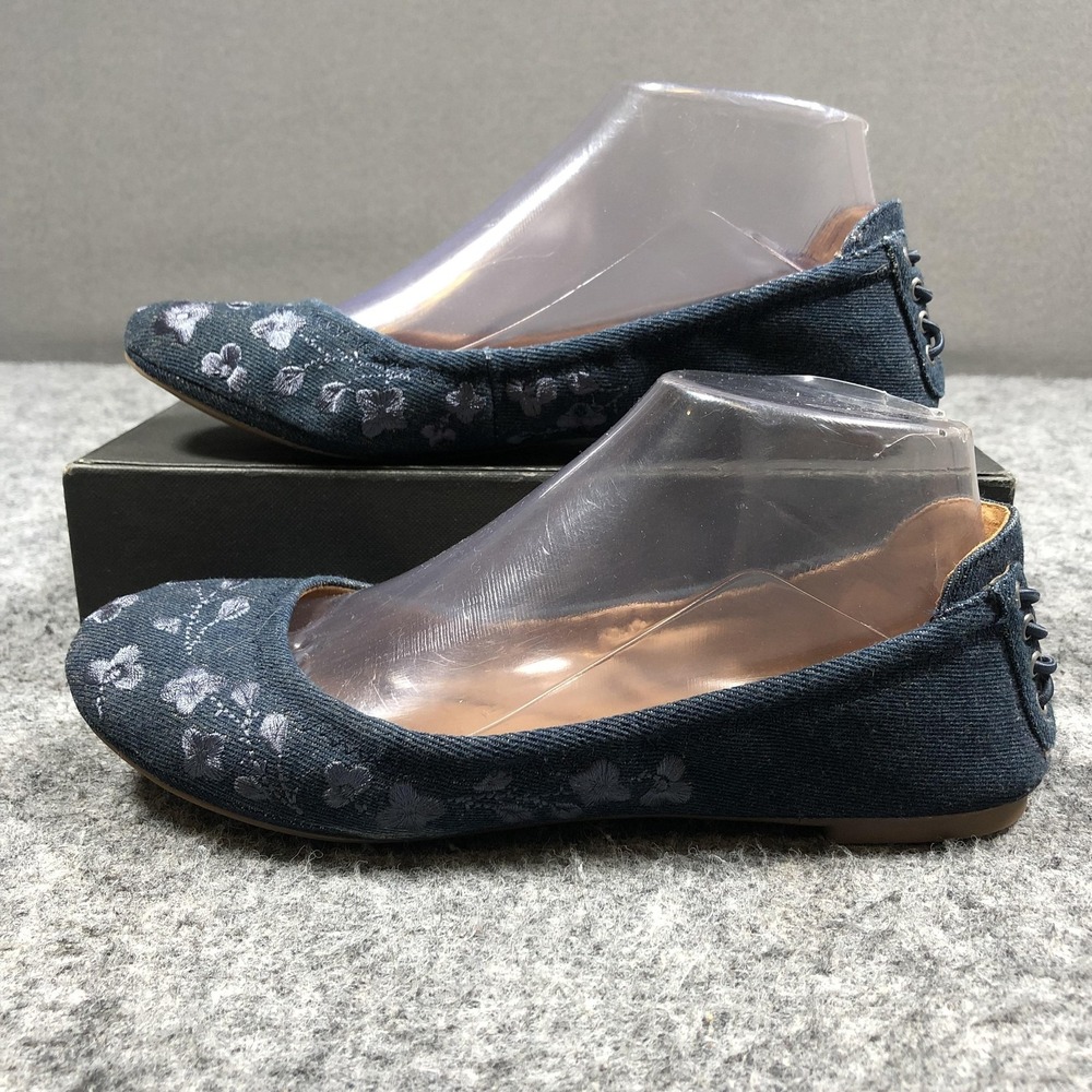 Lucky Brand Shoes Womens Size 7 Blue Denim Floral Slip On Ballet Flats LP-ECHO2 - Picture 3 of 16